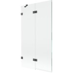 MEXEN/S - Lunar vaňová zástena 2-krídlová ľavá 100 x 150, transparent, grafit kartáčovaná 897-100-100-66-00-L