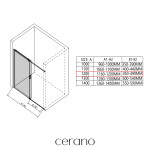 CERANO - Sprchovací kút Santoro - ľavá - 6 mm - chróm, mliečne sklo - 120x80 - posuvný CER-665710