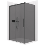 CERANO - Sprchovací kút Lantono L/P - 8 mm - Soft-Close - čierna matná, grafitové sklo - 160x70x195 - posuvný CER-8050BD7535