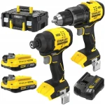 Stanley V20 SFMCK201D2T / Sada aku náradia / vŕtačka SFMCD716 / rázový uťahovač SFMCF811 / 2x18V / 2x 2,0Ah (SFMCK201D2T)