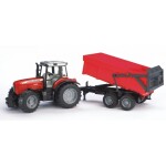 Bruder 02045 Traktor Massey Ferguson 7480 s vozidlom