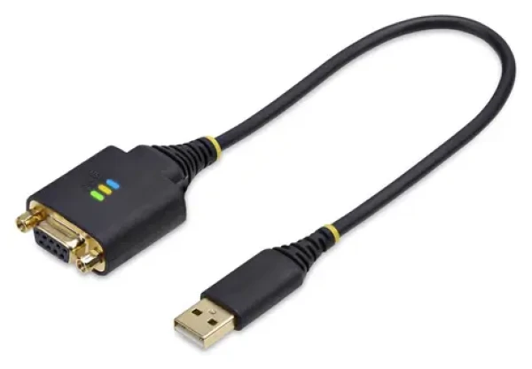 StarTech USB na RS232 null modem čierna / Redukcia / USB Typ-A D-Sub DE-9 / 0,3 m / FTDI FT232R (1P1FFCN-USB-SERIAL)