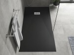 MEXEN/S - Hugo sprchová vanička SMC 180x80, čierna, krytka nerez 42708018-X