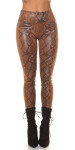 Sexy Highwaist faux leather Leggings with Snake print CAPPUCCINO XL/XXL