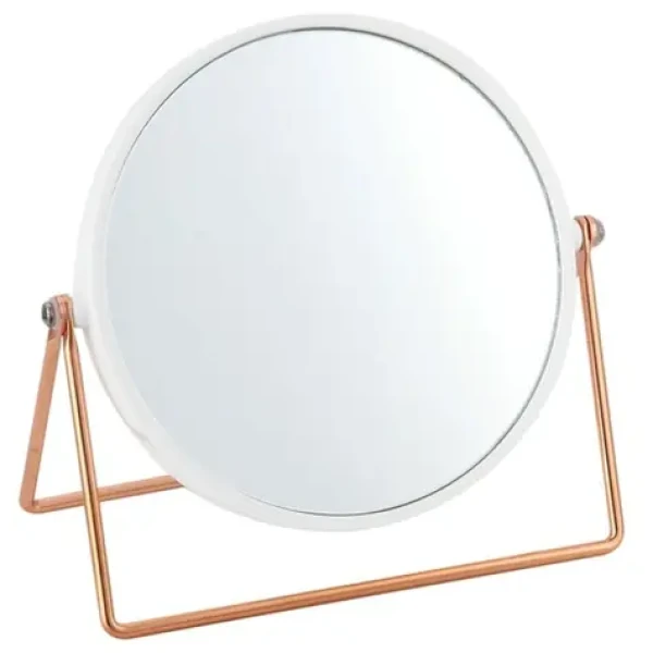 MSV PRETTY kozmetické zväčšovacie zrkadlo biela / plast / medený stojan (3700703944072)