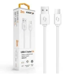 Aligator Dátový kábel 2A USB-C 2m / biely (DAKA012)