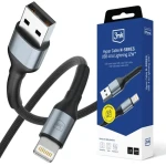 3mk Hyper kábel N-SERIES USB-A na Lightning 1m 5V/2.4A 12W čierna (5903108680332)