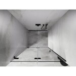 MEXEN/S - Lunar-F skladacie sprchové dvere ľavé 90, transparent, čierna 836-090-000-70-00-L