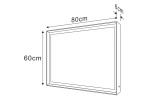 SAPHO - SORT zrkadlo s LED osvetlením 60x80cm, bezdotykový IR senzor, 2700-6500K, čierna mat ST080S