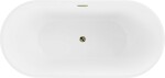 MEXEN/S - Luna vaňa voľne stojaca 180 x 80, biela, sifón a prepad zlatá 52031808000-50