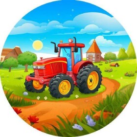 Jedlý papier traktor na farme 19,5 cm - PICTURE - PICTURE