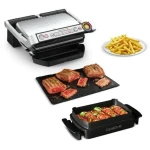 TEFAL OptiGrill+ Snacking Baking GC714D strieborná / Kontaktný gril / 2000 W / 4 teplotné stupne (GC714D)