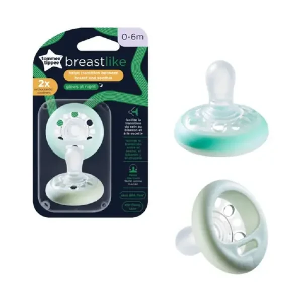 Tommee Tippee Cumlík C2N silikón Natural Night 2ks / od 0 mesiacov (433484TT)