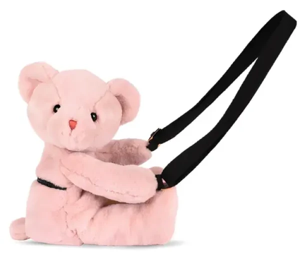 DÚDOU Plyšová taška cez rameno Medvedík ružová 30 cm / od 2 rokov (DC4375)