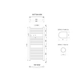 AQUALINE - ALYA vykurovacie teleso oblé 600x1110, chróm LLC202