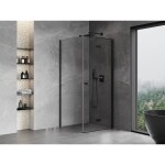 MEXEN/S - Mist-F sprchovací kút skladacie dvere pravá 95 x 95, transparent, čierna 8A6T-095-095-70-00-P