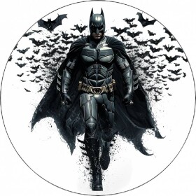 Jedlý papier Batman čiernobiely, 19,5 cm - Pictu Hap