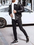 Pánska kožená bunda čierna FashionStreet TX4233 M