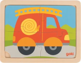 GOKI Drevené puzzle Hasičské auto