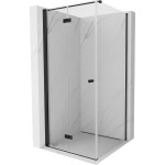 MEXEN/S - Mist-F sprchovací kút skladacie dvere ľavá 75 x 75, transparent, čierna 8A6T-075-075-70-00-L