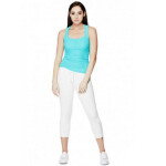 GUESS tielko Samantha Rib-Knit Tank tyrkysové Zelená