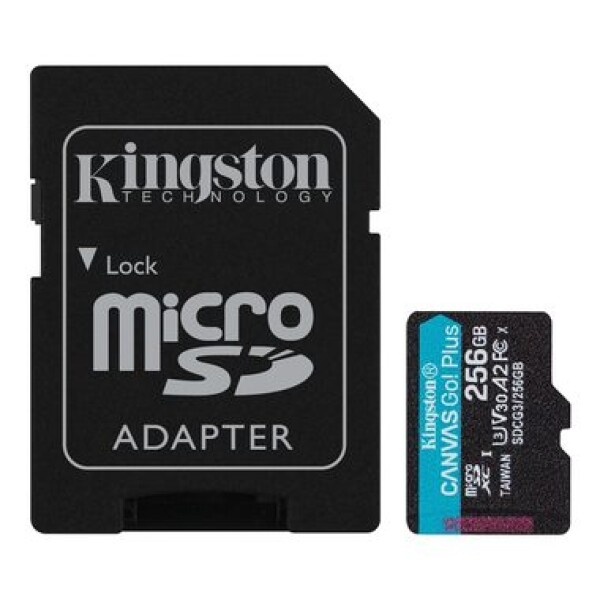 Kingston Canvas Go! Plus microSDXC 256GB s adaptérom / UHS-I V30 / U3 / Class 10 (SDCG3/256GB)