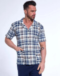 Cornette 318/54 cr/r M-2XL pánske pyžamo bez zipsu tmavě modrá S