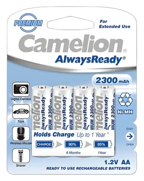 Camelion AlwaysReady / Nabíjacie batérie / AA / Ni-MH / 2300 mAh / 4 ks (17423406)
