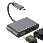 Platinet adaptér USB-C na HDMI a VGA / Adaptér / 4K 30Hz (PMMA9832)