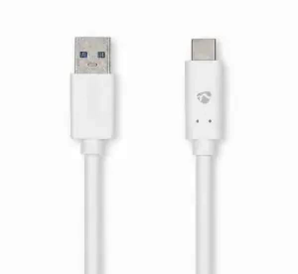 Nedis USB-A - USB-C biela / Dátový kábel / USB 3.2 Gen 1 / 60 W / 5 Gbps / 1 m (CCGW61600WT10)