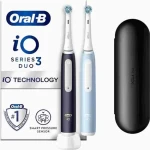 Oral-B iO Series 3N Duo matná čierna, ľadovo modrá / Elektrická zubná kefka / magnetická iO / 3 režimy / 2 hlavice (8006540731659)