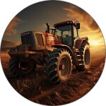 Jedlý papier traktor na poli červený 19,5 cm - Pictu Hap - Pictu Hap