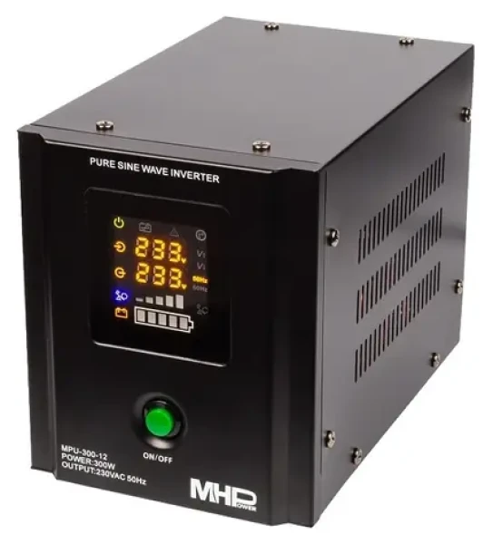 Carspa MHPower MPU-300-12 / Záložný zdroj UPS / 300 W / čistý sínus / 12V (MPU-300-12)