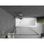 MEXEN/S - Next L vaňová zástena FIX 100 x 150, čierna vzor, grafit metal 895-100-000-03-70-95