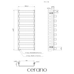 CERANO - Koupelnový radiátor Adriano - boční připojení - 520 W - bílá lesklá - 1200x500 mm CER-319378