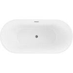 MEXEN/S - Luna voľne stojaca vaňa 140 x 75, biela, sifón a prepad grafit metal 52031407500-95