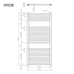 Mereo Vykurovací rebrík rovný 450x970 mm, biely, elektrický MT01E