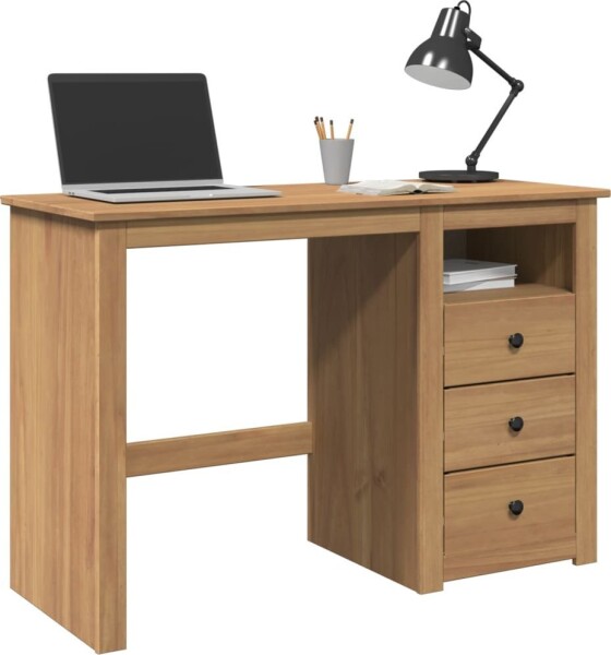 VidaXL Biurko Panama, 112x45x75 cm, lite drevo sosnowe