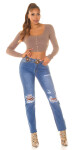 Sexy Highwaist Used Look Mom Jeans denimblue