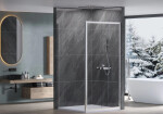 CERANO - Sprchovací kút Varone POINT Ľ/P - 6 mm - chróm, transparentné sklo - 110x100x195 - posuvný CER-DY505-110100