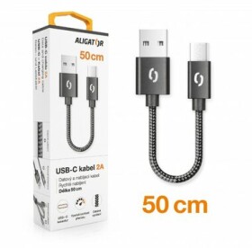 Aligator Premium Dátový kábel 2A USB-C 50cm čierna (DATKP39)