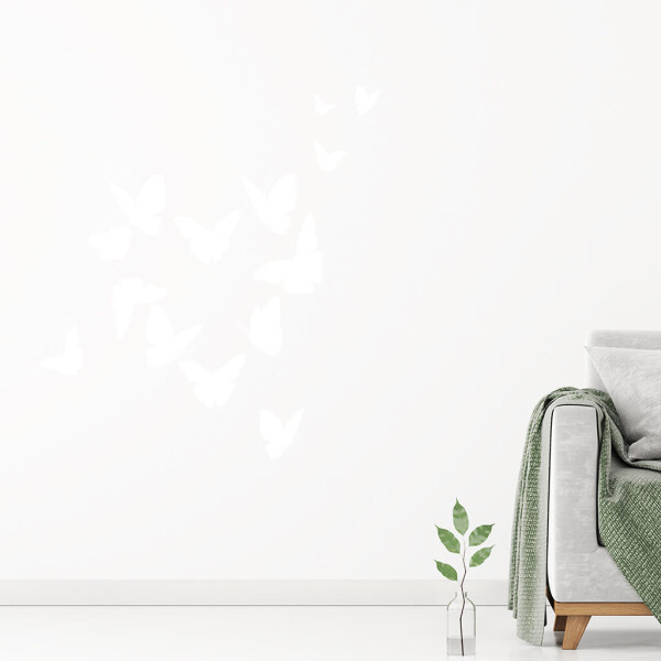 Veselá Stena Samolepka Motýliky v tvare srdca Farba: bílá, Veľkosť: 60 x 58 cm