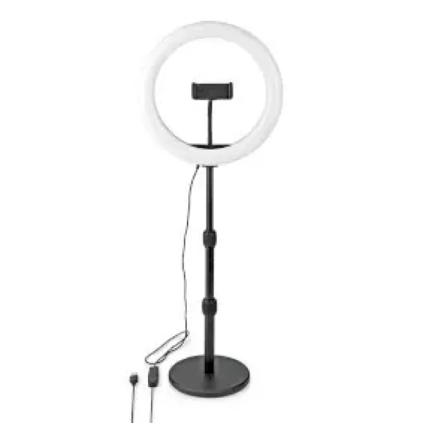Nedis Kruhové Svetlo čierna / 10 inch / 120 LED's / 2700 - 6700 K / Desktop (RLSTND200BK)