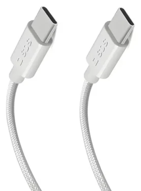 SBS USB-C - USB-C biela / Kábel / 100 W / Power Delivery / opletený / 1,5 m