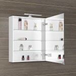 SAPHO - MIRRÓ galérka s LED osvetlením, 60x70x16cm, ľavá/pravá, biela MC060-0030