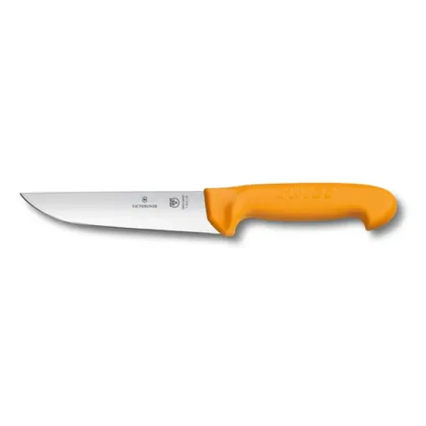 VICTORINOX Mäsiarsky nôž Swibo oranžová 14 cm / Hladké ostrie (5.8421.14)