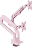 Arozzi ALZARE Neo Duo ružová / Stolný držiak pre 2 monitory / 17-32" / VESA 75x75-100x100 / nosnosť 2x 9 kg (AZ-ALZARE-NEO-DUO-PNK)