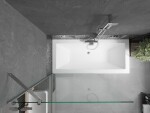 MEXEN/S - Cube obdĺžniková vaňa 180 x 80 cm s panelom + vaňová zástena 100, transparent, chróm 550518080X9510000001