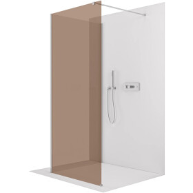 CERANO - Sprchová zástena Walk-in Onyx Corner Cube Ľ/P - 8 mm - hranatá vzpera - chróm, bronzové sklo - 100x70x200 CER-688321
