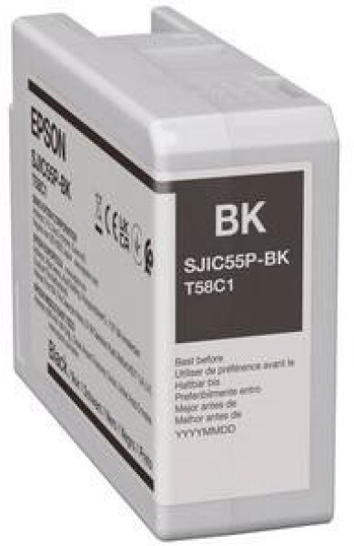Epson SJIC55(BK): INK CARTRIDGE FOR/COLORWORKS CW-D6500/D6000-BLACK